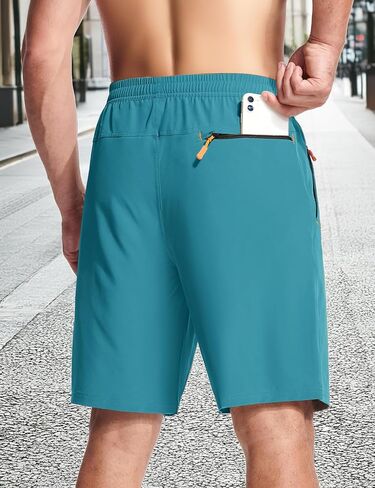 Men's Hiking Shorts 9" Quick Dry Lightweight Running Shorts Zipper Pockets Workout Athletic Shorts in Saudi Arabia
