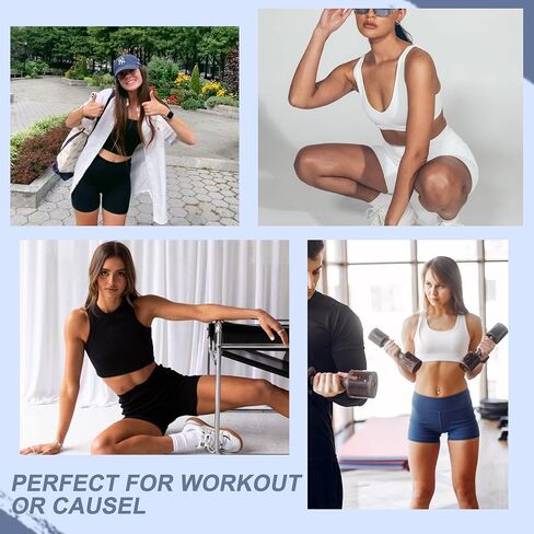 2 Pack Womens Biker Shorts with Pocket High Waisted Yoga Shorts Black in Saudi Arabia