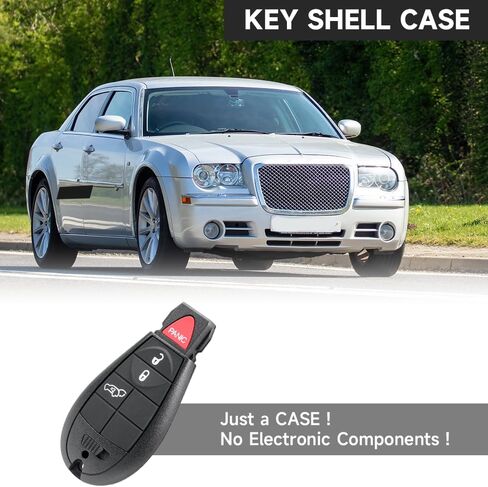 Key Fob Cover Shell Case Replacement 4 Buttons Key Fob Remote Control Shell Case - Compatible for Chrysler 300 2008-2010 for Dodge Dart 2013-2016 in Saudi Arabia