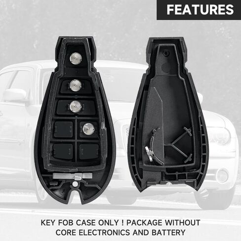 Key Fob Cover Shell Case Replacement 4 Buttons Key Fob Remote Control Shell Case - Compatible for Chrysler 300 2008-2010 for Dodge Dart 2013-2016 in Saudi Arabia