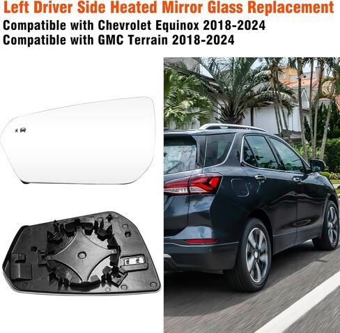 Moonlinks Right Passenger Side Heated With Blind Spot Detection Mirror Glass Replacement Compatible with Chevrolet Equinox 2018-2024/ GMC Terrain 2018-2024 Replace for 23406431 W/O Auto Dimmig Right in Saudi Arabia