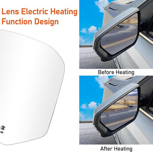 Moonlinks Right Passenger Side Heated With Blind Spot Detection Mirror Glass Replacement Compatible with Chevrolet Equinox 2018-2024/ GMC Terrain 2018-2024 Replace for 23406431 W/O Auto Dimmig Right in Saudi Arabia