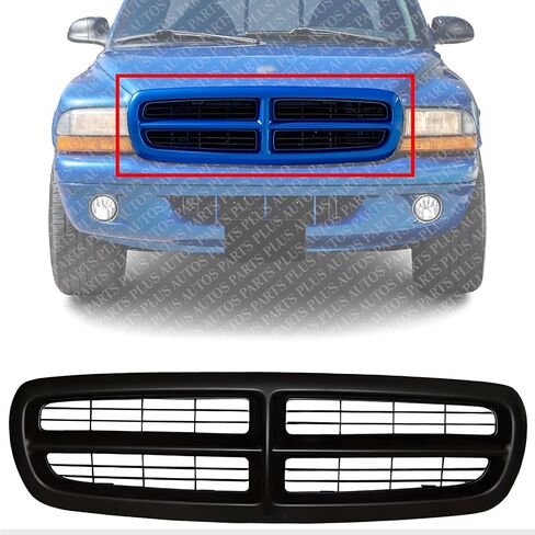 Front Bumper Upper Grille Primed Shell & Insert Direct Replacement Compatible With 1997-2004 Dodge Dakota / 1998-2003 Durango CH1200200 05179422AA in Saudi Arabia