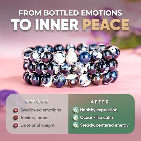 Conscious Items Healing & Calm Natural Stone Bracelets for Women & Men, Healing Crystal Bracelet for Stress, Inner Peace & Emotional Balance in Kuwait