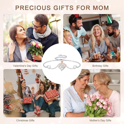 15th/16th/18th/50th/60th/80th Birthday Gifts for Women Daughter Wife Mom 925 Sterling Silver 18 Year Old Birthday Gifts Heart Rose Flower Adjustable Bracelet Mothers Day Anniversary Christmas Jewelry in Saudi Arabia