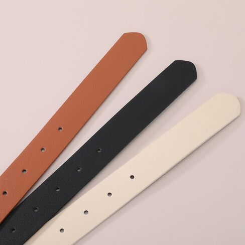 Women's Double Loop Pin Buckle Belt 1 Pack Available in Black White Brown in Saudi Arabia