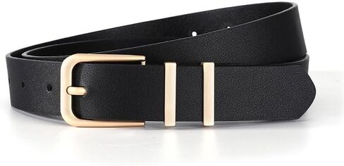 Women's Double Loop Pin Buckle Belt 1 Pack Available in Black White Brown in Saudi Arabia