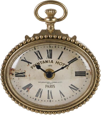 NIKKY HOME Small Vintage Gold Wall Clock 4.7 Inch, Battery Operated Silent Retro Metal Oval Analog Clock for Bathroom Kitchen Living Room Bedroom Office in Saudi Arabia