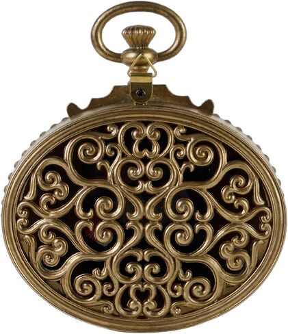 NIKKY HOME Small Vintage Gold Wall Clock 4.7 Inch, Battery Operated Silent Retro Metal Oval Analog Clock for Bathroom Kitchen Living Room Bedroom Office in Saudi Arabia