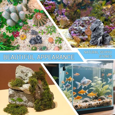 2.5lb Natural Dragon Stones, Aquarium Rocks Decoration Aquascaping Stone Landscaping Model for Fish Tank Decor Terrariums Paludariums Reptile Enclosures Gardens, 2-4 inches in Saudi Arabia