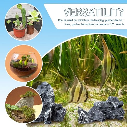 2.5lb Natural Dragon Stones, Aquarium Rocks Decoration Aquascaping Stone Landscaping Model for Fish Tank Decor Terrariums Paludariums Reptile Enclosures Gardens, 2-4 inches in Saudi Arabia
