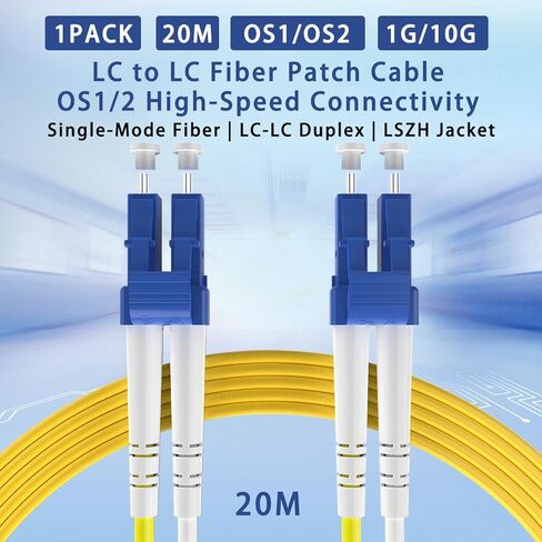 GESD 1 Meter(3.28ft) 6 Pack LC to LC Duplex Port Fiber Optical Patch Cable SMF SingleMode 9/125um LSZH (OS1/OS2 Compatible) Ultra Optical Cable Yellow Riser OFNR Cable Jacket in Saudi Arabia