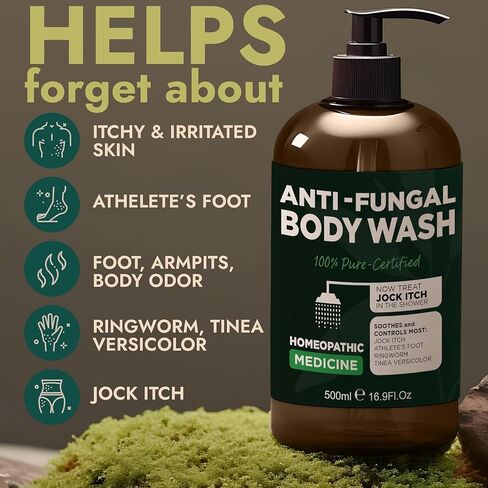 Body Scrub | Tea Tree Oil Scrub with Manuka Honey and Salicylic Acid | Fights Jock Itch, Acne, Rashes & Body Odor | Anti Fungal Natural Body Exfoliator for Men and Women with Free Scrubber Brush in Saudi Arabia