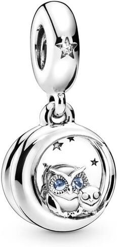 دائما بجانبك البومة تتدلى مكعب زركونيا سحر 925 قلادة من الفضة الاسترليني، مجوهرات الخرز هدايا للنساء سوار وقلادة A0220 in Kuwait