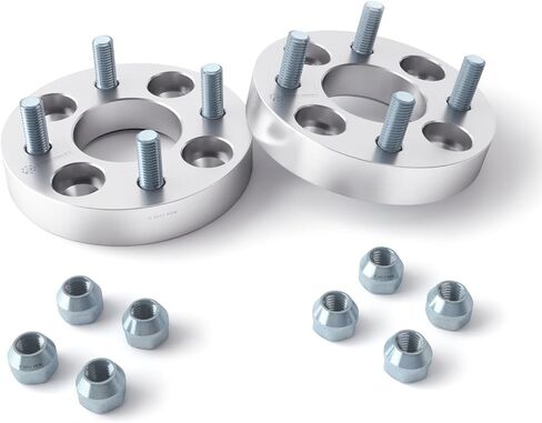 RockTrix 4x4 Wheel Spacers, 1 inch Thick Golf Cart Wheel Spacers Compatible with EZ GO EZGO Club Car, 1/2"x20 Studs Nuts, 4x101.6 to 4x101.6 Silver Adapters, 62mm Hub Bore, Set of 2 in Saudi Arabia