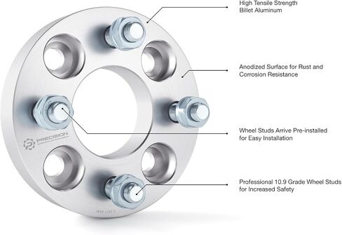 RockTrix 4x4 Wheel Spacers, 1 inch Thick Golf Cart Wheel Spacers Compatible with EZ GO EZGO Club Car, 1/2"x20 Studs Nuts, 4x101.6 to 4x101.6 Silver Adapters, 62mm Hub Bore, Set of 2 in Saudi Arabia