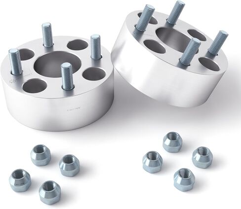 RockTrix 4x4 Wheel Spacers, 1 inch Thick Golf Cart Wheel Spacers Compatible with EZ GO EZGO Club Car, 1/2"x20 Studs Nuts, 4x101.6 to 4x101.6 Silver Adapters, 62mm Hub Bore, Set of 2 in Saudi Arabia