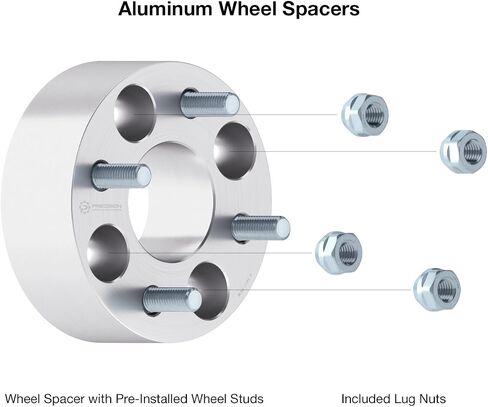 RockTrix 4x4 Wheel Spacers, 1 inch Thick Golf Cart Wheel Spacers Compatible with EZ GO EZGO Club Car, 1/2"x20 Studs Nuts, 4x101.6 to 4x101.6 Silver Adapters, 62mm Hub Bore, Set of 2 in Saudi Arabia