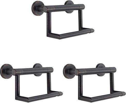 Delta Contemporary (1-Pack) Toilet Paper Holder w/ Assist Bar ADA Compliant Venetian Bronze 300 lb Capacity Grab Bar for Seniors Bath Safety Handle for Balance Assist, Toilet Area Grip Bar 41550-RB in Saudi Arabia