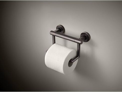 Delta Contemporary (1-Pack) Toilet Paper Holder w/ Assist Bar ADA Compliant Venetian Bronze 300 lb Capacity Grab Bar for Seniors Bath Safety Handle for Balance Assist, Toilet Area Grip Bar 41550-RB in Saudi Arabia