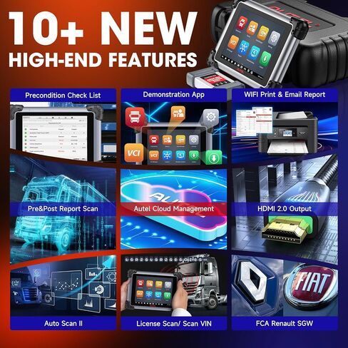 2025 Autel MaxiSYS CV MS908CV II Heavy Duty Truck Scanner, Same as MS909CV Up of MS908CV, J2534 Programmer, Coding, Semi Truck Full System Diagnostic Tool, Bidirectional Diesel Scan Tool w/ 64+ Resets in Saudi Arabia
