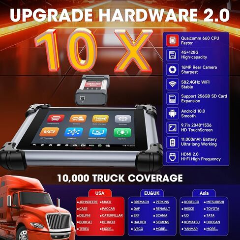 2025 Autel MaxiSYS CV MS908CV II Heavy Duty Truck Scanner, Same as MS909CV Up of MS908CV, J2534 Programmer, Coding, Semi Truck Full System Diagnostic Tool, Bidirectional Diesel Scan Tool w/ 64+ Resets in Saudi Arabia