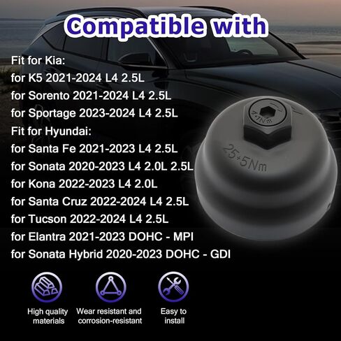 زيت المحرك مبيت مرشح التدفق العالي صالح لكيا K5 2021-2024 L4 2.5L سورينتو 2021-2024 L4 2.5L لشركة هيونداي سانتا في 2021-2023 L4 2.5L سوناتا 2020-2023 L4 2.0L 2.5L استبدال ل 26315-2J000 263152J000 in Kuwait