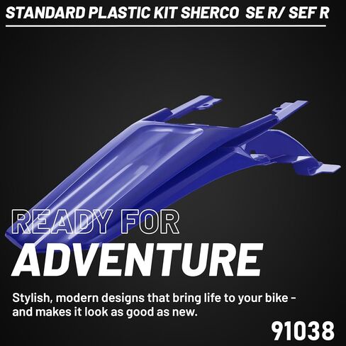 Polisport Motocross (MX) طقم إندورو البلاستيكي المتماثل لـ Sherco SE(R)/SEF(R) (2017-23) الدراجة الترابية - جودة OEM، متينة ومرنة ومثالية - أزرق/أبيض/أسود in Saudi Arabia