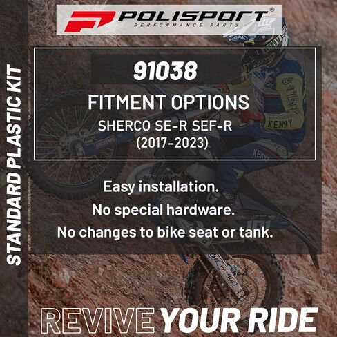 Polisport Motocross (MX) طقم إندورو البلاستيكي المتماثل لـ Sherco SE(R)/SEF(R) (2017-23) الدراجة الترابية - جودة OEM، متينة ومرنة ومثالية - أزرق/أبيض/أسود in Saudi Arabia