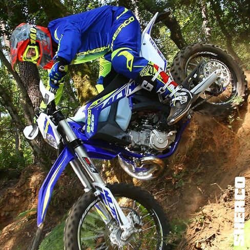 Polisport Motocross (MX) طقم إندورو البلاستيكي المتماثل لـ Sherco SE(R)/SEF(R) (2017-23) الدراجة الترابية - جودة OEM، متينة ومرنة ومثالية - أزرق/أبيض/أسود in Saudi Arabia