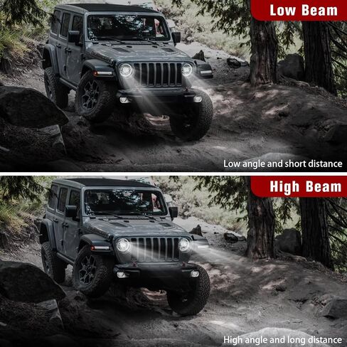 LED Headlights for 2018-2025 Jeep Wrangler JL/Gladiator JT Accessories, Anti Flicker DOT Approved High Low Sealed Beam with Yellow Turn Signal Light, 2PCS in Saudi Arabia