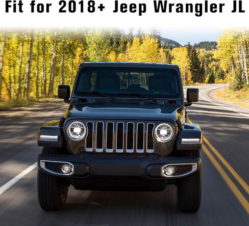LED Headlights for 2018-2025 Jeep Wrangler JL/Gladiator JT Accessories, Anti Flicker DOT Approved High Low Sealed Beam with Yellow Turn Signal Light, 2PCS in Saudi Arabia