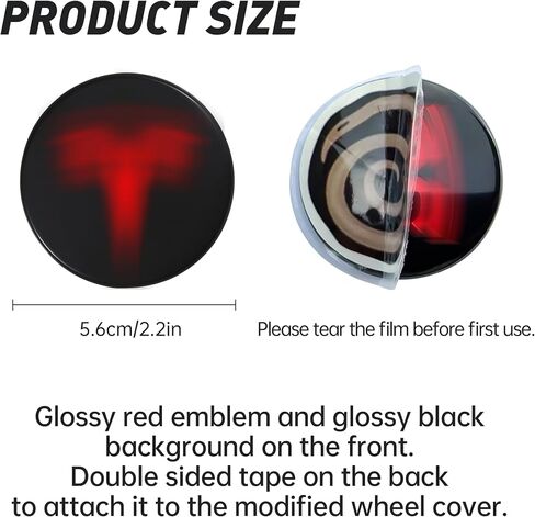 FORAUTOMOD Car Hub Centre Caps for Tesla Model Y/3/S/X 56mm, Wheel Hub Caps Centre Cover Emblem Badge Sticker Waterproof DustProof Styling Accessories(4PCS) in Saudi Arabia