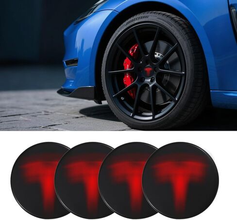 FORAUTOMOD Car Hub Centre Caps for Tesla Model Y/3/S/X 56mm, Wheel Hub Caps Centre Cover Emblem Badge Sticker Waterproof DustProof Styling Accessories(4PCS) in Saudi Arabia