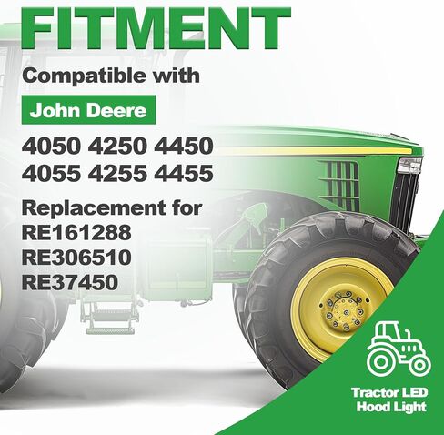 مصباح الأنف HECASA LED متوافق مع John Deere 4050 4250 4450 4055 4255 4455 7210 7410 7510 7610 7710 7810 بديل للمصباح الأمامي RE161288 RE37450 RE306510 KR4000 in Saudi Arabia