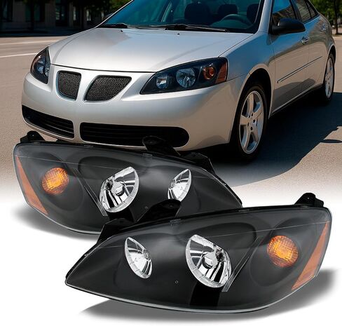 AKKON - For Pontiac G6 Amber Black Bezel OE Replacement Headlights Driver/Passenger Head Lamps Pair New in Saudi Arabia