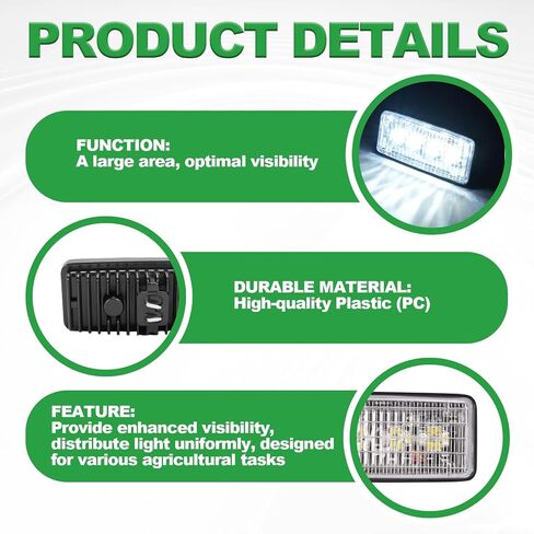 مصباح الأنف HECASA LED متوافق مع John Deere 4050 4250 4450 4055 4255 4455 7210 7410 7510 7610 7710 7810 بديل للمصباح الأمامي RE161288 RE37450 RE306510 KR4000 in Saudi Arabia