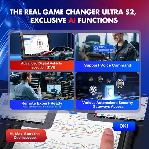 2025 Autel MaxiSYS Ultra S2 AI Scanner, Top Intelligent Up of MSUltra UltraEV MS919 S2, 6IN1 VCMI2 [Valued 3000$] Topology 3.0 PID Analysis Multi-Point DVI, Motor TruSpeed EV Test ECU Program 48 Reset in Saudi Arabia
