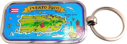 Westmon Works Puerto Rico Map Keychain Double Sided Metal Key Ring Souvenir in Saudi Arabia