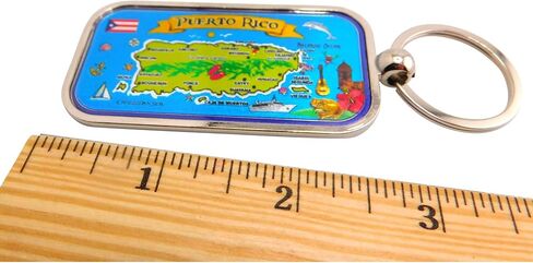 Westmon Works Puerto Rico Map Keychain Double Sided Metal Key Ring Souvenir in Saudi Arabia
