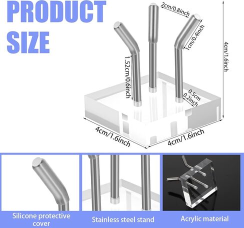 8 Pack Clear Acrylic Display Stand, Metal 3 Peg Rock Display Easel Stands 3 Peg Displays Stand for Fossil Coral Crystal Geodes Rock Mineral Agate Small Collectibles Acrylic Holder in Saudi Arabia