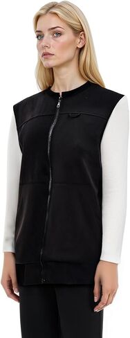 2 Pcs Women's Scrubs Healthcare Vest and Underscrub Longsleeve, Black Scrubs Vest, Soft Longsleeve for Nurse Hospital Work in Saudi Arabia