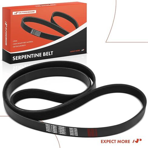 A-Premium Engine Serpentine Drive Belt Compatible with Chevrolet Impala, Lumina, Venture & Buick Century & Ford Tempo & Mercury Topaz & Oldsmobile Silhouette & International Harvester & Pontiac in Saudi Arabia