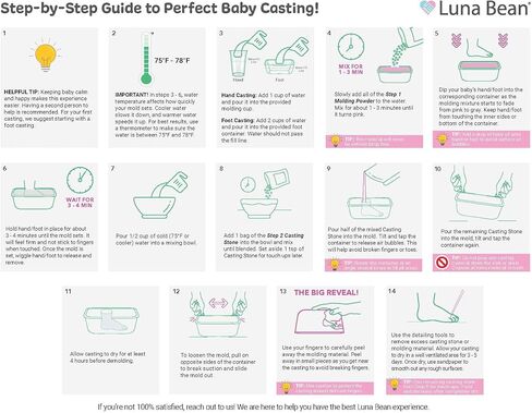 Luna Bean Baby Footprint & Hand Casting Kit – Newborn Milestone Keepsake Kit for Boys & Girls - Baby Shower Gifts Registry Must Have in Kuwait