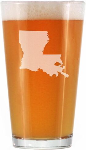 Louisiana State Outline Pint Glass for Beer - State Themed Drinking Decor and Gifts for Louisianian Women & Men - 16 Oz Glasses in Saudi Arabia