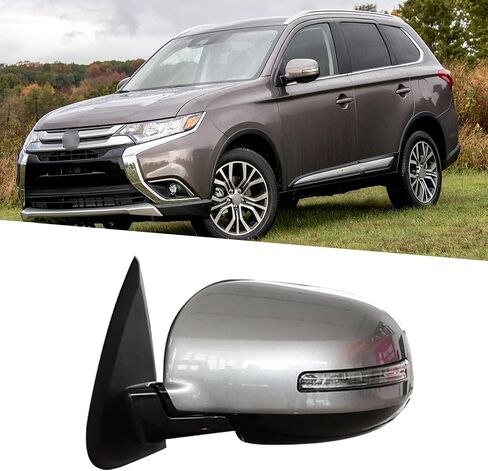 مرآة جانبية للسائق تناسب 2013-2020 Mitsubishi Outlander مرآة جانبية بديلة لملحقات مرآة الرؤية الخلفية تعديل كهربائي، قابلة للطي كهربائيًا، إضاءة دوارة، تدفئة (لا تناسب Outlander Sport) in Kuwait