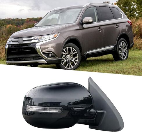 مرآة جانبية للسائق تناسب 2013-2020 Mitsubishi Outlander مرآة جانبية بديلة لملحقات مرآة الرؤية الخلفية تعديل كهربائي، قابلة للطي كهربائيًا، إضاءة دوارة، تدفئة (لا تناسب Outlander Sport) in Kuwait