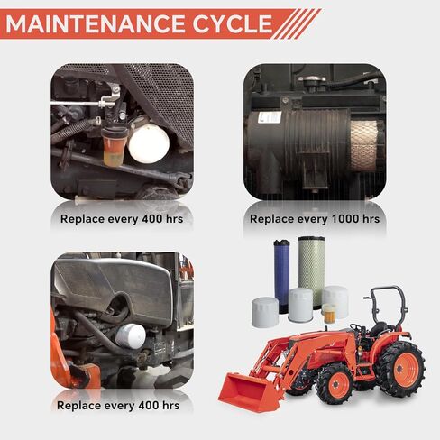 طقم فلتر هيدروليكي لزيت الوقود والهواء متوافق مع جرار Kubota L2501 L2800 L3200 L3400 L3700SU L3800 HST استبدال HH164-32430 6A320-59330 HH3A0-82623 HHK70-14073 TA040-93230 in Kuwait