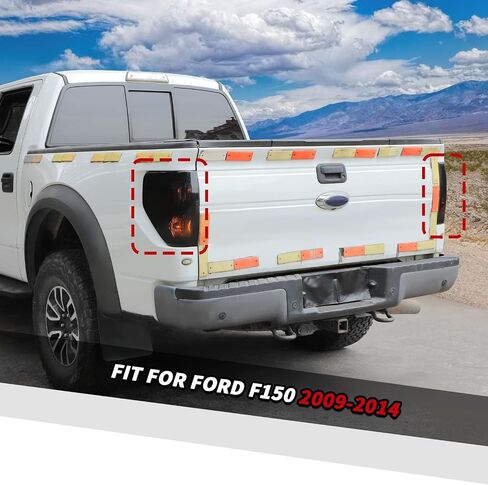 Jimen Fit for Ford F150 2009-2014, 2PCS Taillight Cover Tint Smoked Tail Light Bezel Trim in Saudi Arabia