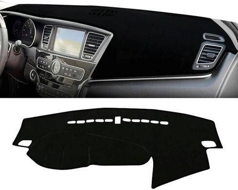 غطاء لوحة قيادة السيارة مضاد للخدش، أغطية لوحة القيادة الداخلية - لسيارة Kia Cadenza K7 2009 2010 2011 2012 2013 2014 2015، جانب أسود Lhd in Kuwait